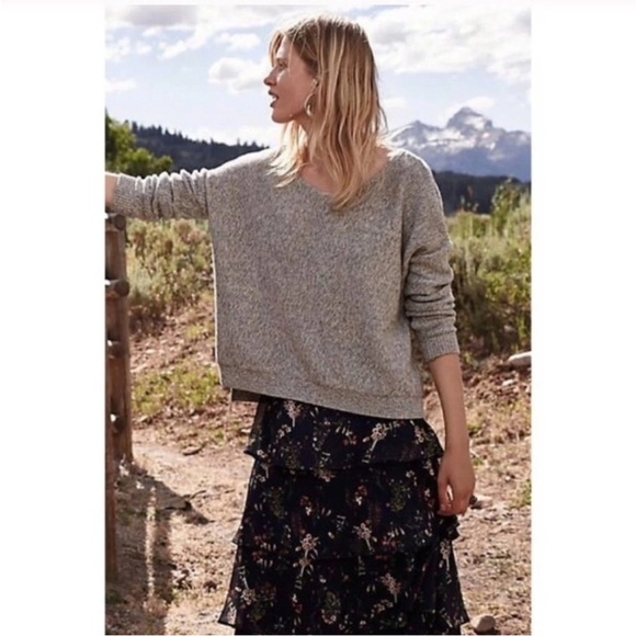 Anthropologie Sweaters - Anthropologie Moth Fairview Pullover Sweater Gray Marled Cotton Women’s Size L